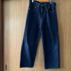 GUダークブルー 30インチ　ワイドレッグ デニムパンツ