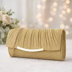 パーティーバッグ クラッチ 2way チェーン付 ゴールド 結婚式