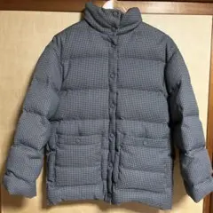 美品PLST プラステ　千鳥格子　チェック　ダウン　ジャケット　ブラック