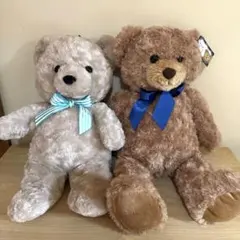 くま ぬいぐるみまとめ売り 2体セット ベージュ 茶色