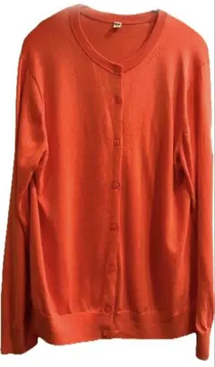 【UNIQLO】 UVカットクルーネックカーディガン　コーラルピンク