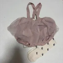 cottoli ピンクチュチュボトムス　H&M チェリー柄タイツ