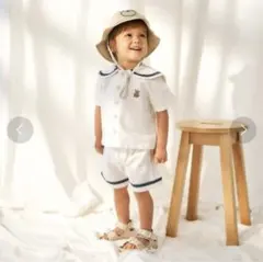 apres les cours セーラー襟 シャツ・ショートパンツセット