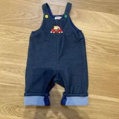 ミキハウス　デニム風ロンパース　サロペット　オーバーオール70-80