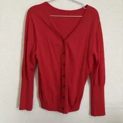 鮮やかな赤 薄めカーディガン　ジャーナルスタンダードレリューム　コットン　綿