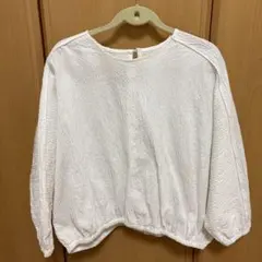 ホワイト バルーンスリーブ シャツ