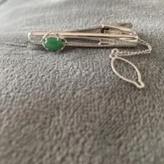 天然石ヒスイ　シルバー ネクタイピン