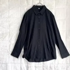 ドップバリュー ブラック 【XL】長袖シャツ シンプル　無地　大きいサイズ