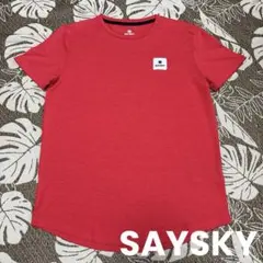 【美品】SAYSKY セイスカイ ランニング Tシャツ 半袖 赤 XSのサムネイル