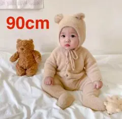 【SNS話題】クマさん耳付きロンパース 男女兼用 韓国子供服