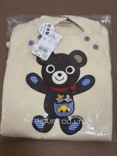 ミキハウス クマ刺繍 フード付きトレーナー