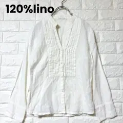120%lino リノ リネン シャツ ブラウス 長袖 ピンタック スパンコールのサムネイル