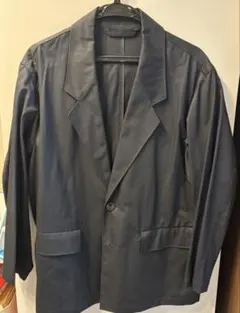 ユニクロ　uniqlo u コットンブレンドジャケット　ダークグレー　メンズ着用