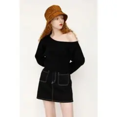 ➂【SLY】スライ　黒デニム スカート