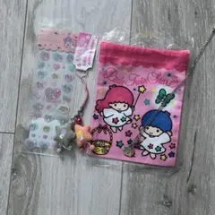 新品◾️キキララミニ巾着検レトロ リトルツインスターズ キキ&ララ グッズ