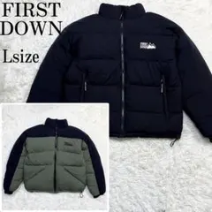 美品 ファーストダウン リバーシブル ダウンジャケット バイカラー XL相当