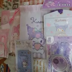 クロミとマイメロディのミニ巾着、缶バッチスタンド、 カードケース、新品小物