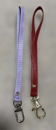 紫と赤のスマホストラップ　２本セット