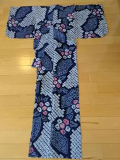 有松絞り浴衣☆大人の浴衣☆蝶☆未着用品☆H161 裄66☆有松鳴海絞り