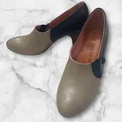 cavacava サヴァサヴァ　レザー　本革　ブーティパンプス　バイカラー　23