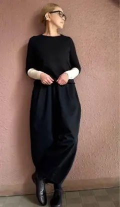 作家RATAさんサーカスパンツ　ブラックデニム 【ショート丈】