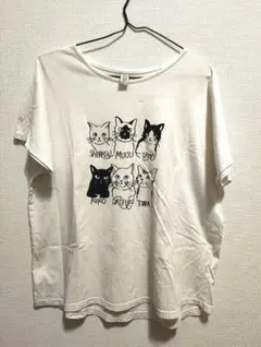 猫 Tシャツ ホワイト