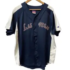 champion チャンピオン　古着　ベースボールシャツ　ネイビー　野球