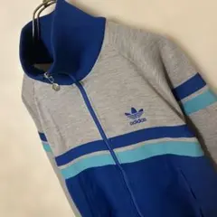 人気希少　80s 西ドイツ アディダス 刺繍ロゴ トラックジャケット デサント製