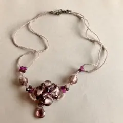 ネックレス チョーカー アクセサリー ビーズ パープル系