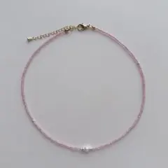 ピンク パール ビーズネックレス 【3】