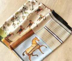 ✨艶めく シルク風 スカーフ 馬柄 花柄 ３枚セット　【未使用】