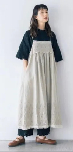 サマンサモスモス　kazumi キャミワンピース　ギンガムチェック　刺繍