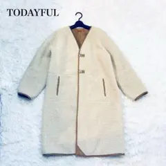 トゥデイフル ロングボアコート 38 重厚感 アイボリー系 - メルカリ