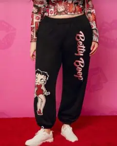 Betty Boop ジョガーパンツ ブラック