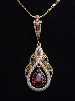 至高の逸品★美品　英国アンティーク　ガーネット　ネックレス★