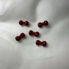 キティ リボンパーツ ネイルパーツ 赤5個セット