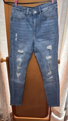 DIVIDED スキニーデニム ライトブルー ストレッチ