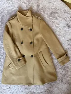 【FRAMeWORK/美品】カシミヤ混 スタンドカラーPコート