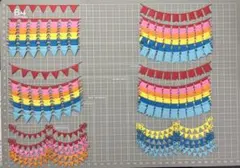 ダイカット　クラフトパンチ　ガーランド　5種類6色（1色2枚ずつ）　60枚セット