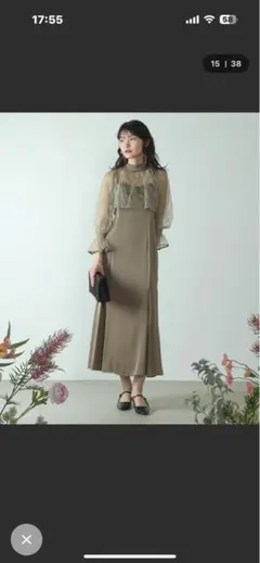 【最終値下げ】カーキ 2way ワンピース パーティードレス M