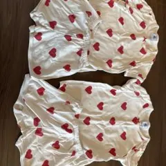 プチバトー　ハート柄 半袖トップスとショートパンツセット 4ans 104