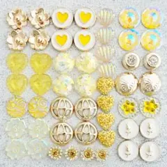 【イエロー】アクセサリーパーツ　デコパーツ　カボション