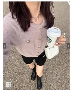 GRLラメフェザーカーディガン［Kz618］