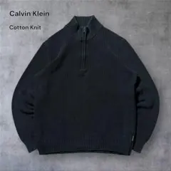 りゅう様専用1993 古着Calvin Kleinハーフジップコットンニット無地