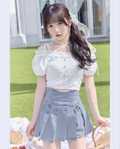 ミシェルマカロン 美脚デニムスカパン XSサイズ ライトブルーのサムネイル