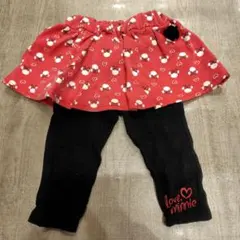 ミニーマウス柄スカートレギンス付　80