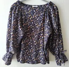 新品未使用GLACIER 花柄 長袖バルーンスリーブシャツ サイズL