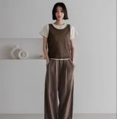 ローリーズファーム　カットイージーコクーンパンツ2 ブラウンM