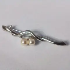Silver 本真珠 あこや真珠 ブローチ