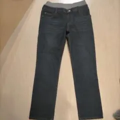 ダークブルーデニムストレートパンツ 150